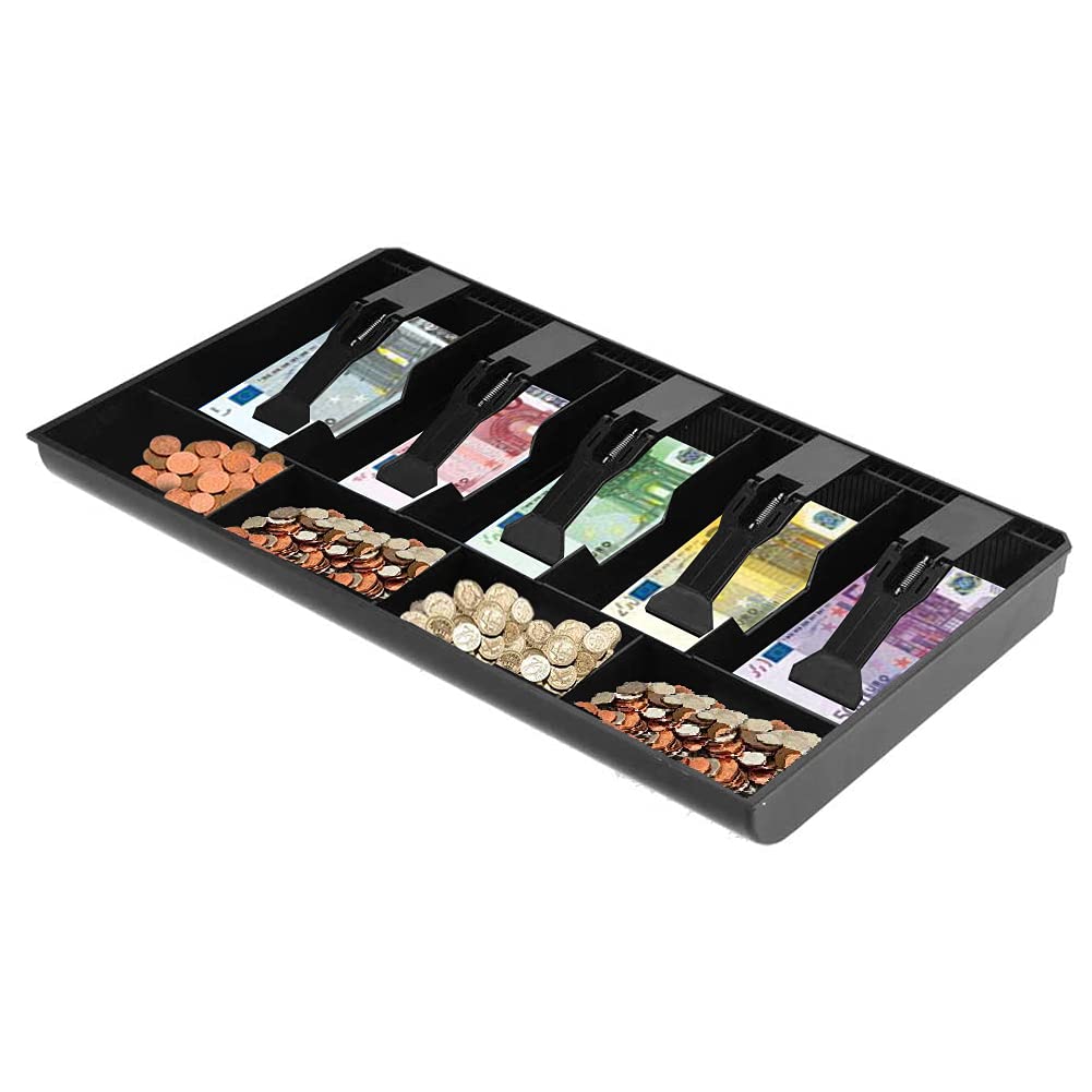 Kasse Geldschublade, 41.00 * 25.00 * 4.00cm Kasseneinsatz für Schubladen mit 9 Rastern Herausnehmbar