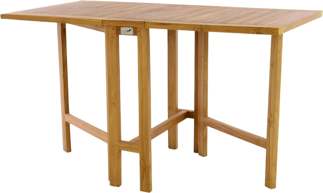 Divero Balkontisch Gartentisch Klapptisch Teak Holz Tisch für Terrasse Balkon Garten – wetterfest ma