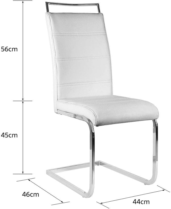 Sarah Esszimmerstuhl mit Hoher Rückenlehne, 2-er Set, Schwingstuhl Set, Weiss Weiss 2-er Set, Weiss