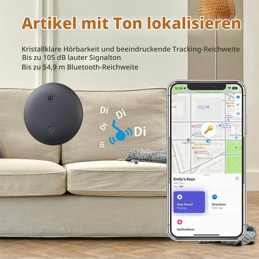 Reyke Smart Tag Pro, Koffer Tracker kompatibel mit Apple Wo ist APP (nur iOS), Schlüsselfinder für S