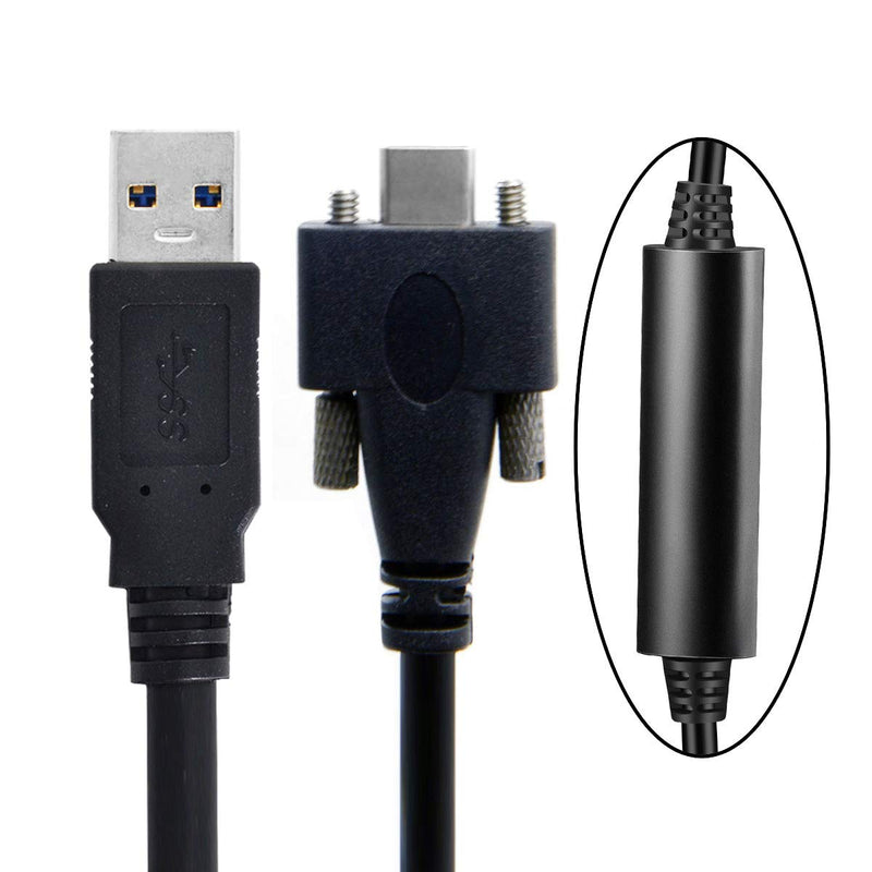 xiawai 8 Meter USB 3.1 Typ-C Doppelschrauben Verriegelung auf Standard USB 3.0 Datenkabel Halterung