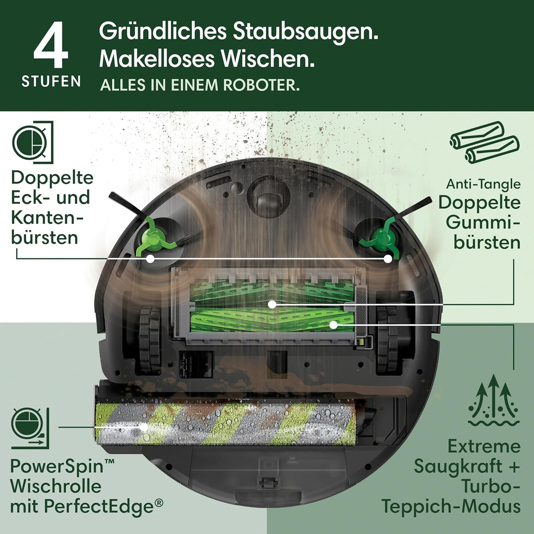 iRobot Roomba Max 706 Combo Saugroboter + AutoWash Dock: erweitertem Zubehör, ausfahrbare, selbstrei