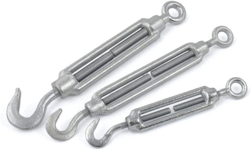 10m DRAHTSEIL SET 3mm 6x7+FC + 6 x SEILKLEMMEN 3mm DIN 741 + 2 x SPANNSCHLOSS M5 HAKEN - ÖSE verzink