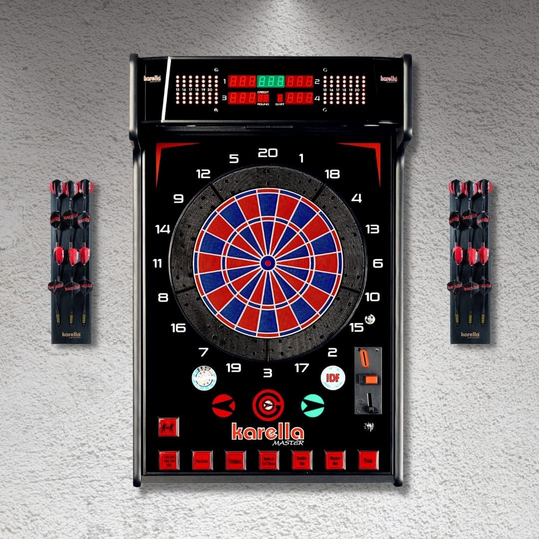 Karella Ultimo, Wandhalter für Dartpfeile, Dart Halter aus Holz für 12 Soft- oder Steeldarts, edler