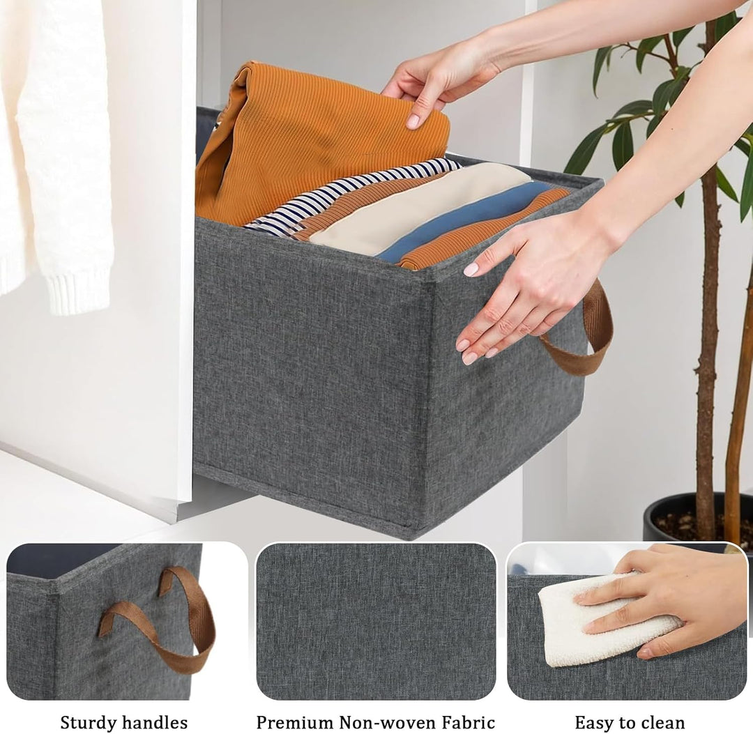 Aufbewahrungskörbe, zusammenklappbare Aufbewahrungsbox, 4 Stück, Stoff-Kleiderschrank-Organizer mit