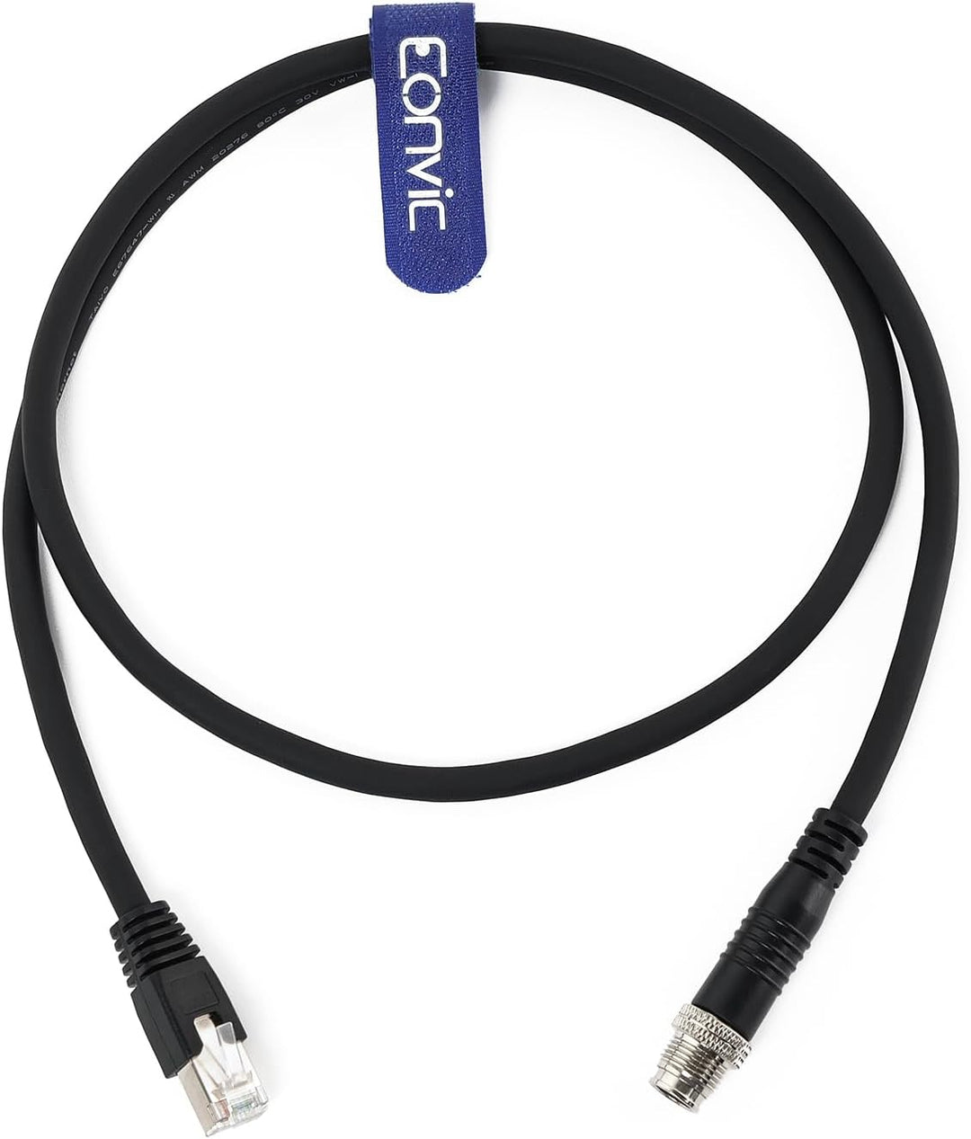 Eonvic Cognex Industrial Ethernet M12 X-Typ auf RJ45 High-Flex-Kabel (1 m, schwarz) Black 1M, Black