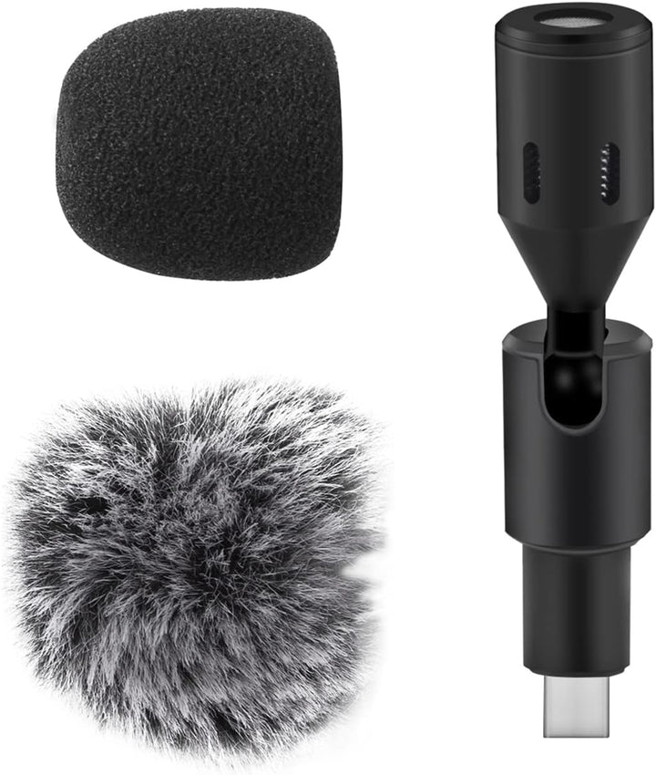 Andoer Mini Plug-in Smartphone Mikrofon Handy Mic Niere Tonabnehmer Typ-C Stecker 90° Winkel einstel
