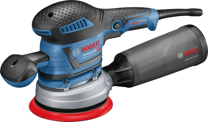 Bosch Professional Exzenterschleifer GEX 40-150 (inkl. Zusatzhandgriff, Staubbox, Schleifteller-⌀ 15