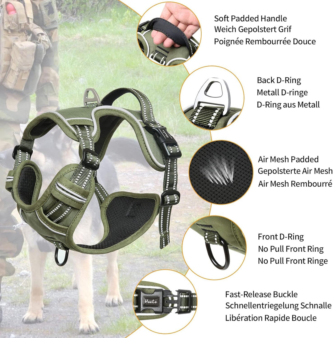 HEELE Hundegeschirr, Hundegeschirr Welpen Verstellbar Geschirr Hund Brustgeschirr Reflektierend Atmu