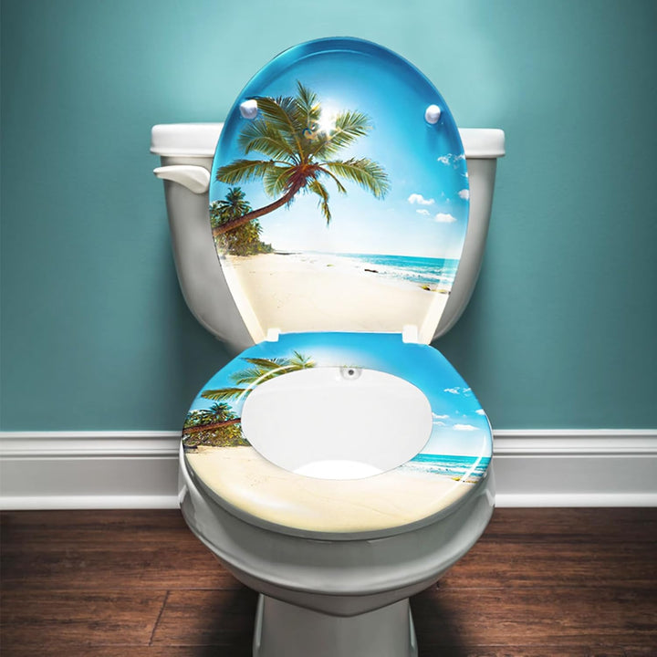 LILIIN Toilettendeckel, WC Sitz mit Absenkautomatik, Quick-Release Funktion für einfach Reinigung, A