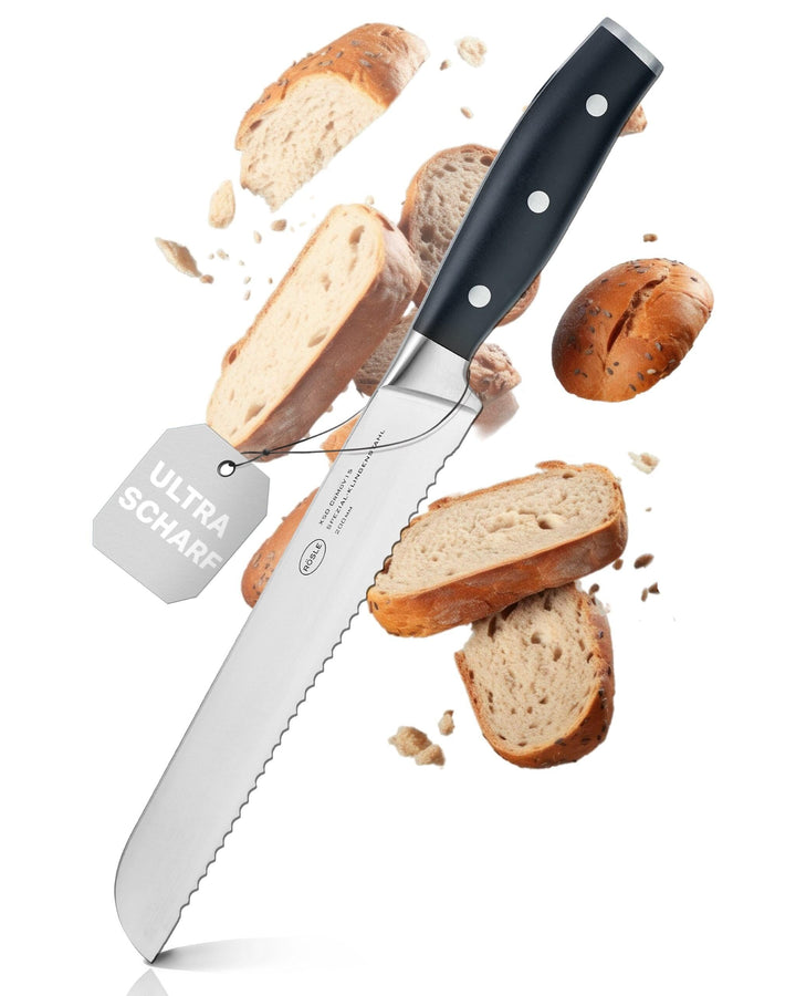 RÖSLE Brotmesser Tradition, Hochwertiges Küchenmesser zum Schneiden von Brot, Brötchen und Baguette,