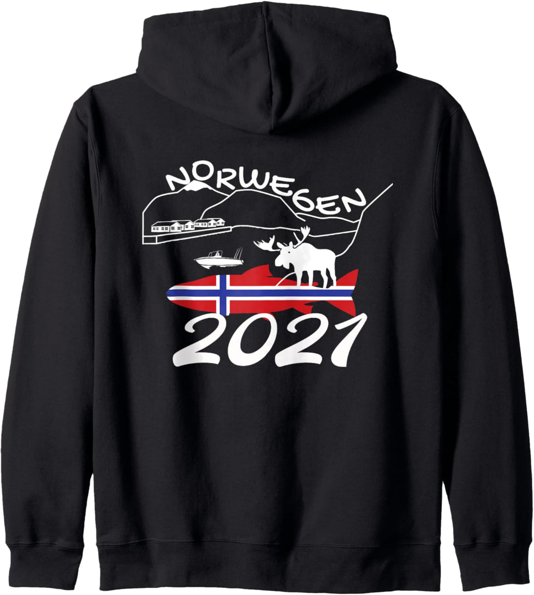 Norwegen 2021 - Lachs Geschenk für Angler I Trolling Köder R Kapuzenjacke