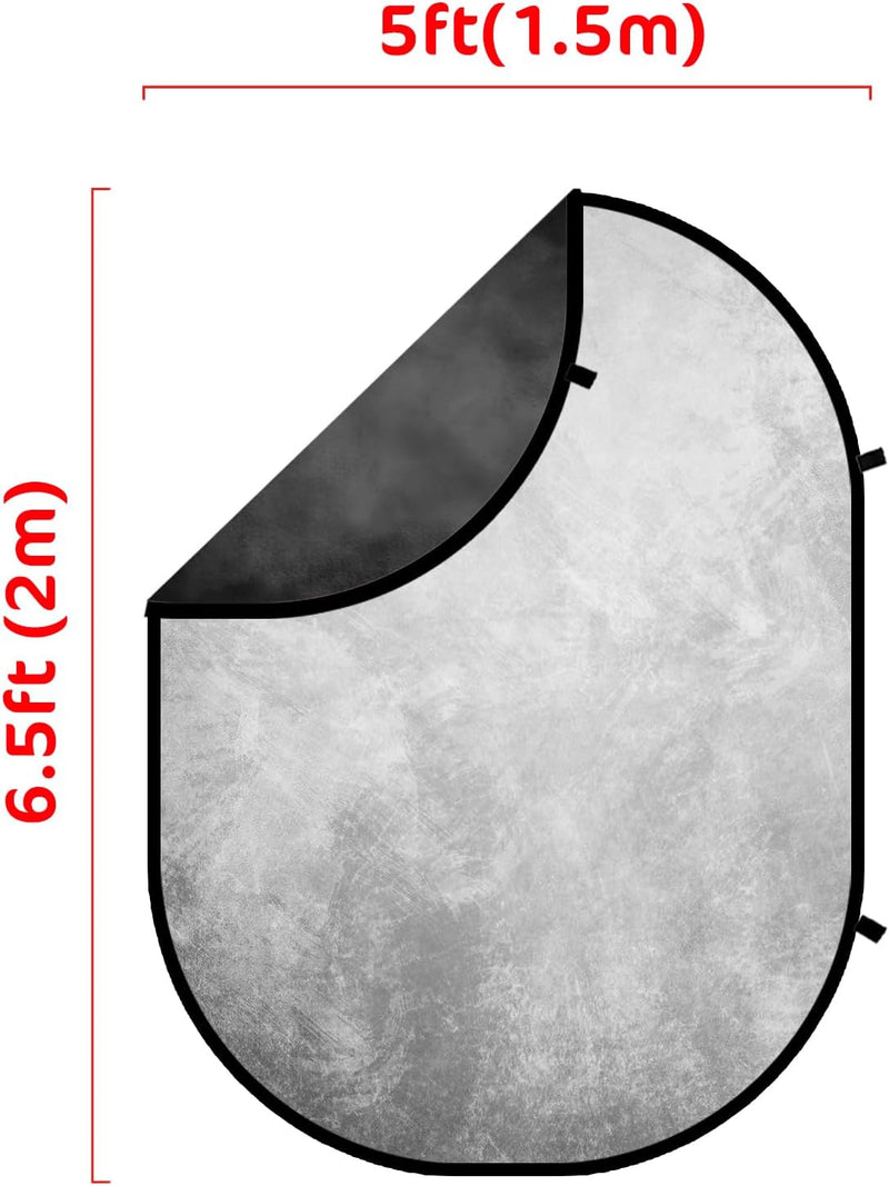Kate 1.5x2m Schwarz/Grau Falthintergrund Fotografie Faltbarer Studio Hintergrund Faltender Hintergru