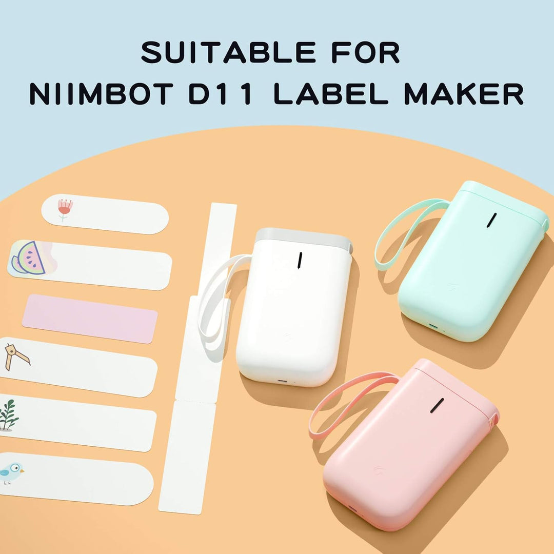 NIIMBOT Thermo Kabeletiketten, 12.5 x 109mm Etikettendrucker Thermo Papier Kompatibel mit dem D110 D
