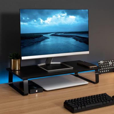 VIVO Monitorständer, 61 cm (24 Zoll), Holz und Stahl, Desktop-Erhöhung, Bildschirm, Tastatur, Laptop