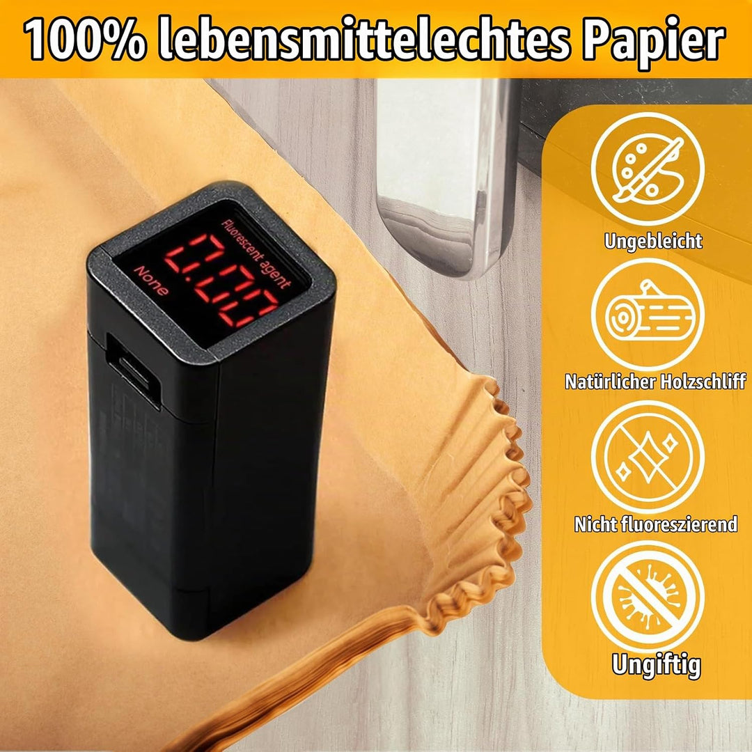 300 Stück Backpapier für Heissluftfritteuse Ninja Dual, 20,5x14CM Stone TH Airfryer mit Doppelkammer