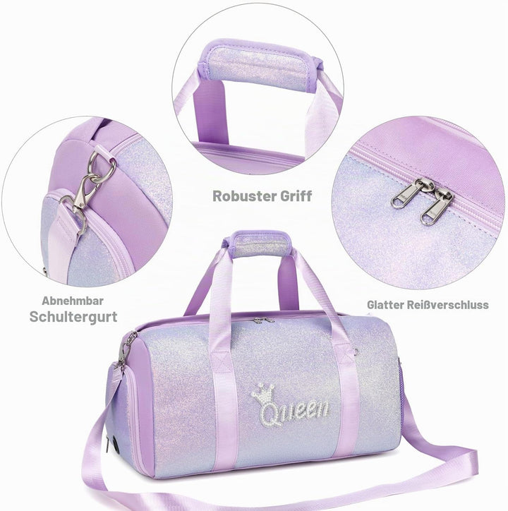 Sporttasche Mädchen Kindertaschen Kinder Reisetasche Mädchen Sports Duffel Schwimmtasche Klassische