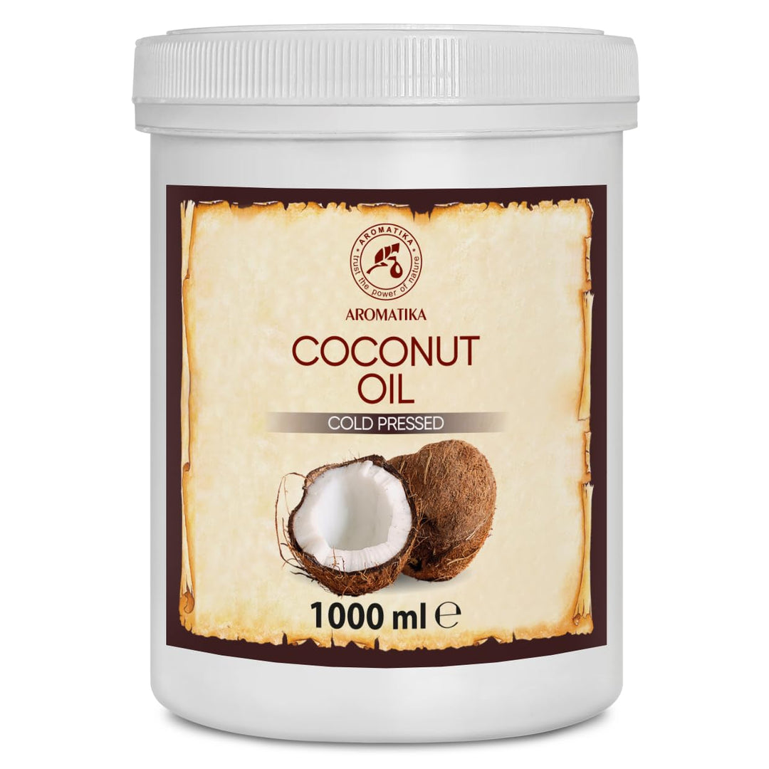 Kokosöl 1000ml - Cocos Nucifera - Indonesien - Kaltgepresst - Reines Kokosnussöl - Unraffiniert - In