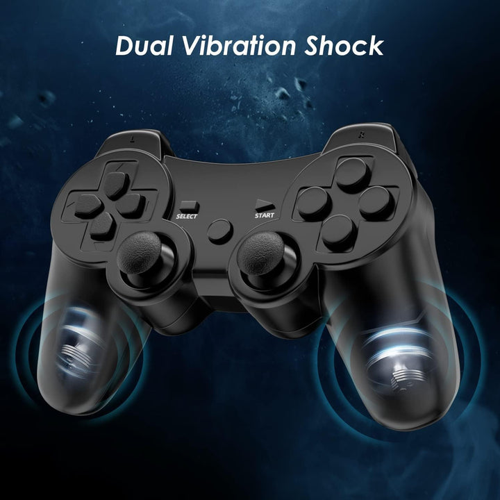 CHENGDAO Controller für PS3, 2 Pack Kabelloser Controller für Playstation 3 mit Double Shock Ergonom