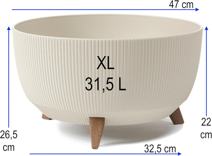 MELTOM Blumentopf Schale mit Füssen Einsatz Kräutertopf Übertopf Pflanzschale Eco Recycled (Baumwoll