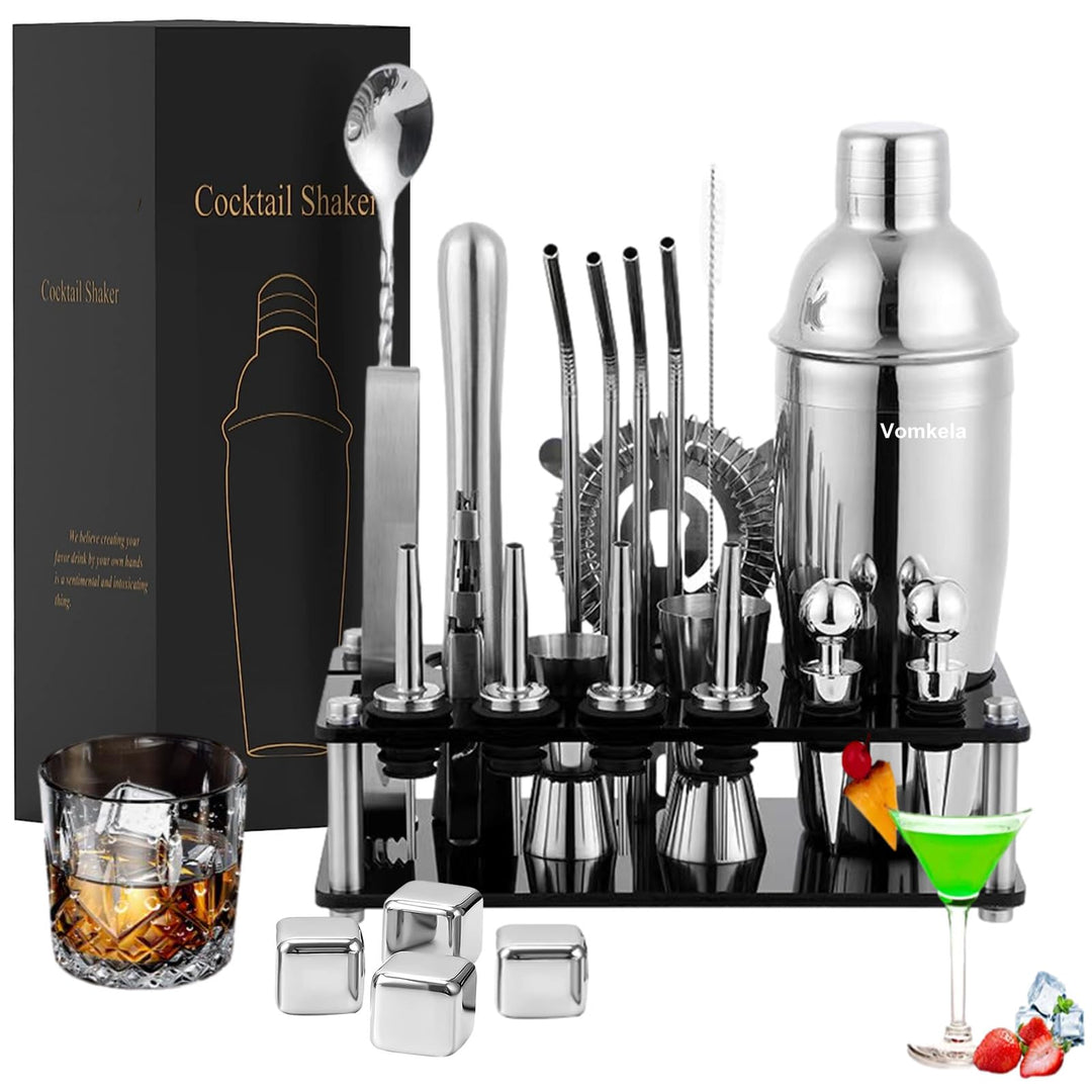 Cocktail Set 750ml Cocktail Shaker,24pcs Bar Zubehör Coctail Mixer Set Barkeepers Friends Jigger,Bos