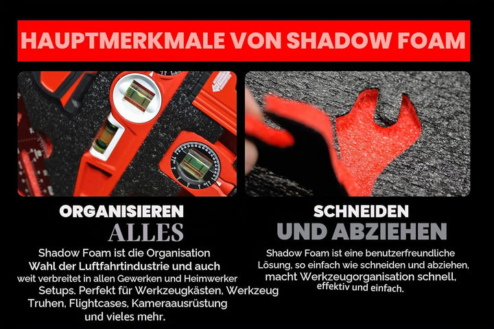 Shadow Foam Medium Sheet - 1000mm x 500mm | Schneiden und Abziehen Schaumstoff für Werkzeugkasten-Or