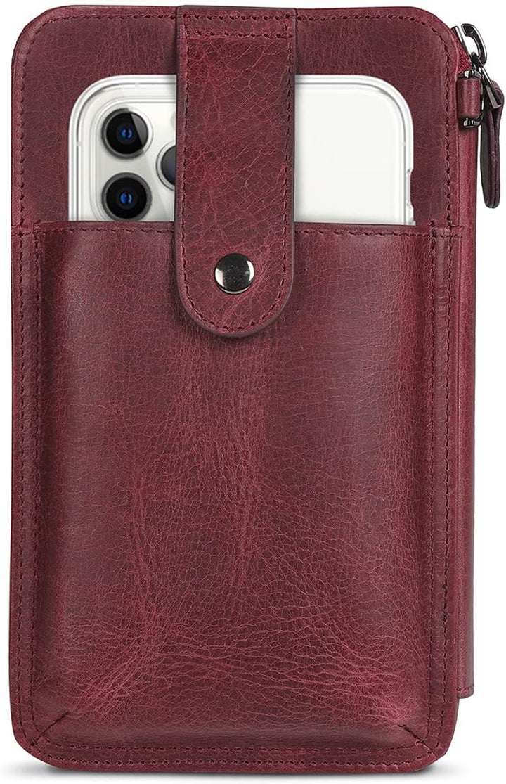 Otto Angelino - OTTANA Echtleder Handtasche - Unisex Damson, Damson