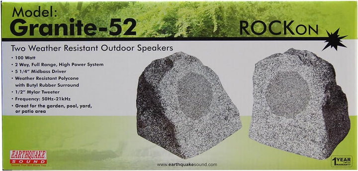Earthquake Sound Granite-52 5.25" Koaxial Outdoor Rock Lautsprecher (Paar) - Granit Finish Lautsprec