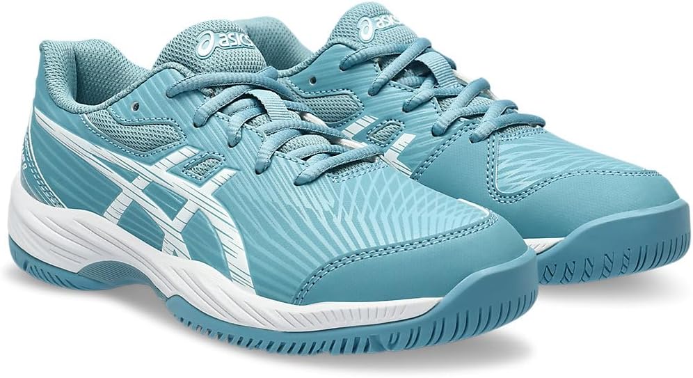 ASICS Jungen Gel-Game 9 Gs Clay/Oc Sneaker 34.5 EU Gris Blue White, 34.5 EU Gris Blue White