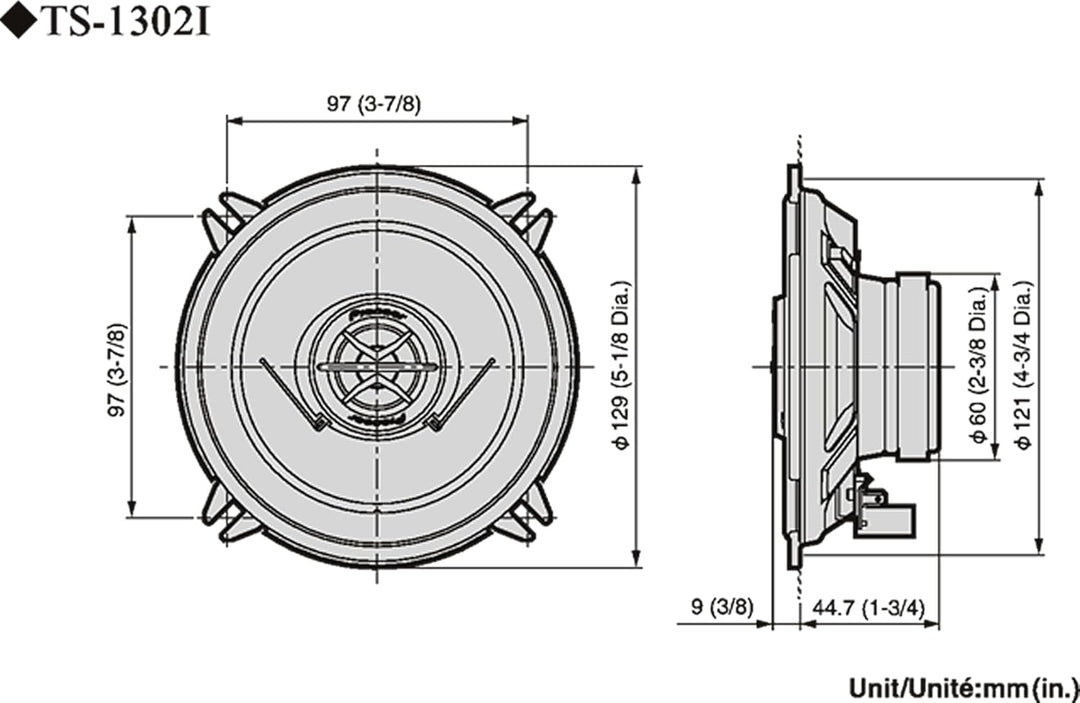 Pioneer 4977729943191 TS-1302i 2-Wege Markenspezifische 2-Wege Auto-Lautsprecher (13 cm Wooferdurchm