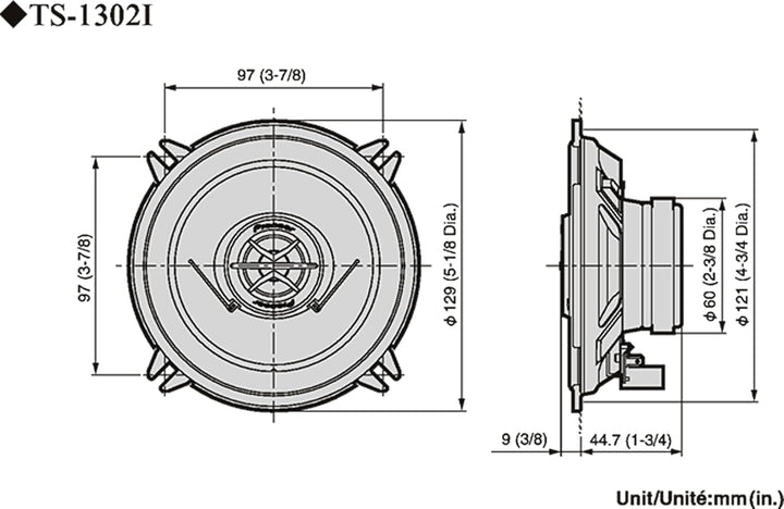 Pioneer 4977729943191 TS-1302i 2-Wege Markenspezifische 2-Wege Auto-Lautsprecher (13 cm Wooferdurchm