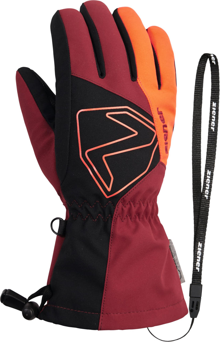Ziener Kinder Laval Ski-Handschuhe/Wintersport | wasserdicht, extra warm, Wolle 4.5 Red Cabin, 4.5 R