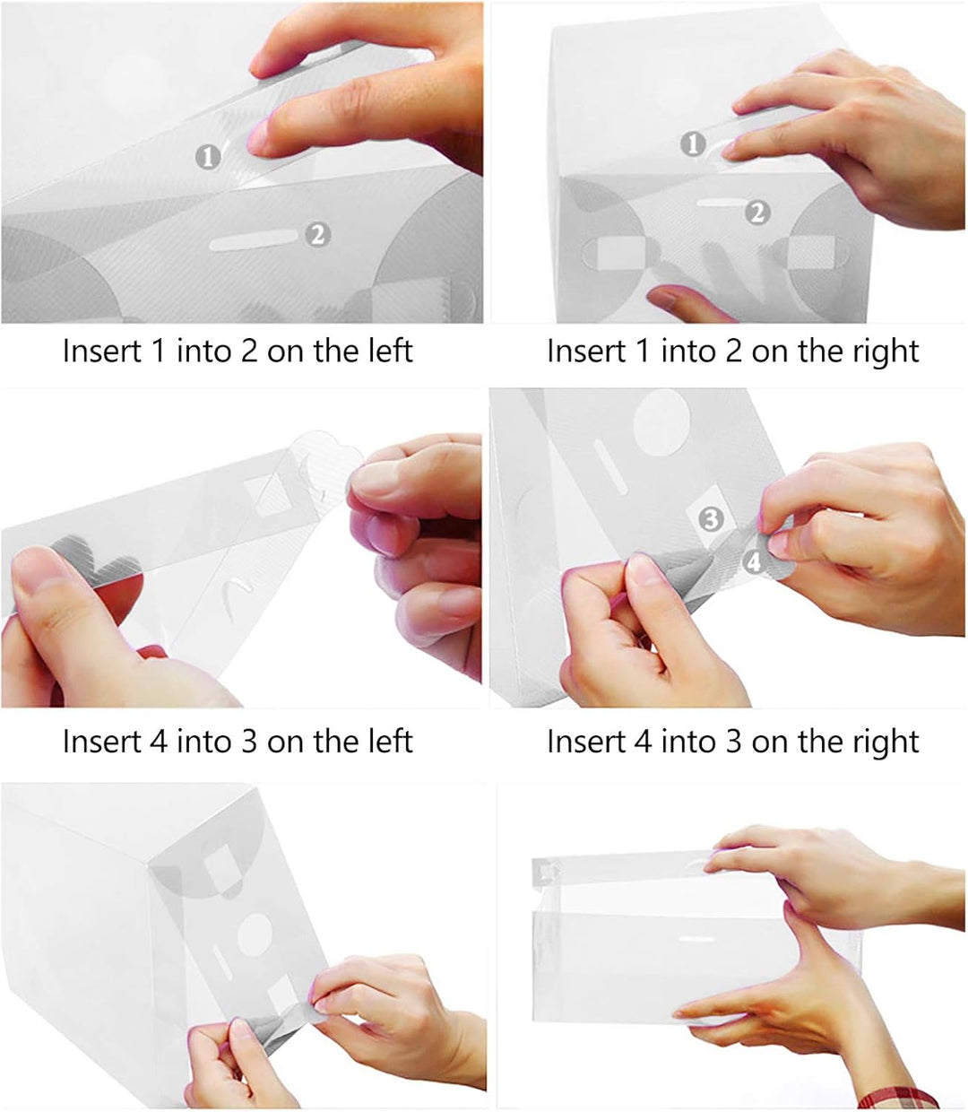 20er Pack Schuhkarton, Schuhboxen Stapelbar Transparent mit Schubladen, Schuhaufbewahrung, faltbar u