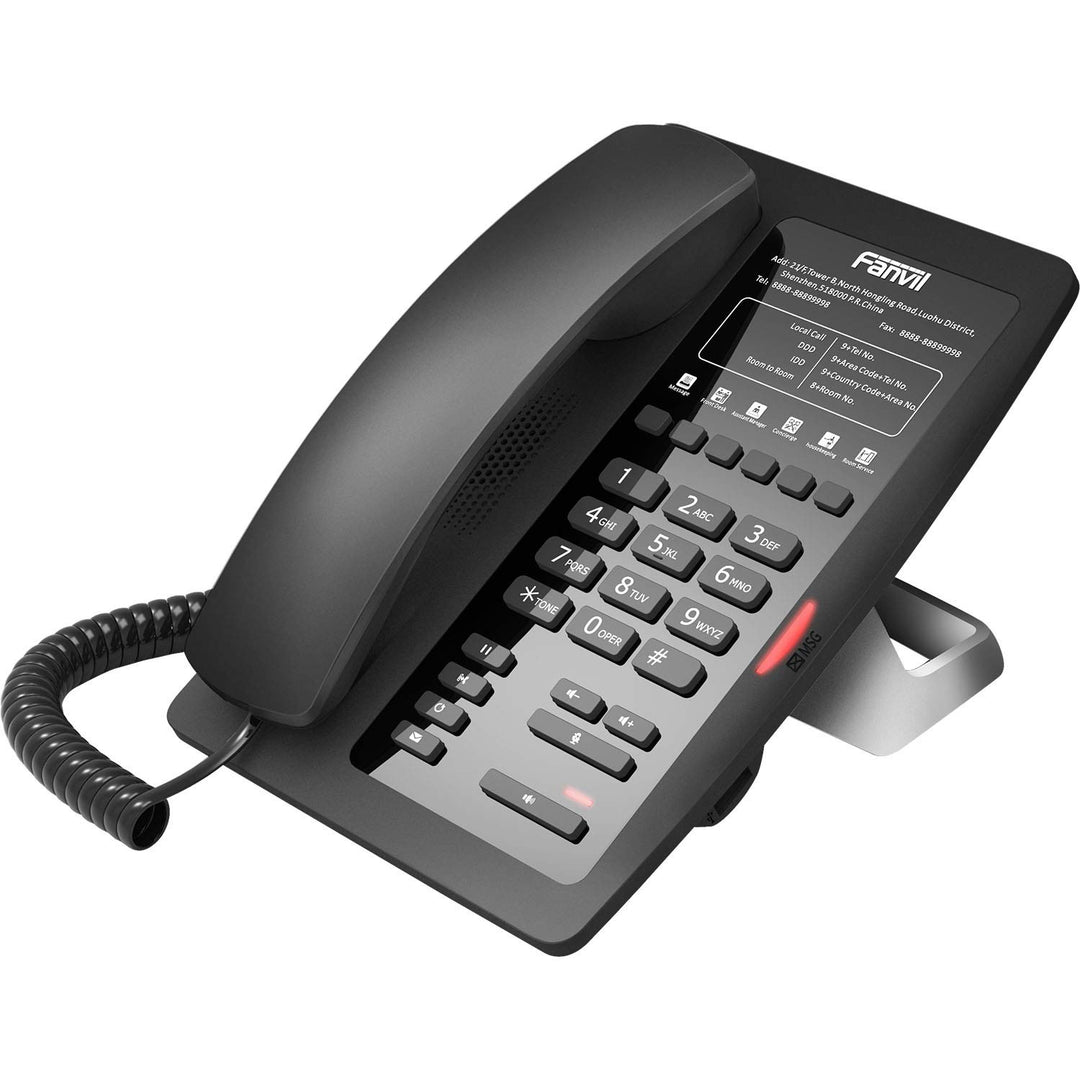 Fanvil H3 SIP-Phone Telefon Hoteltelefon schwarz, Schwarz