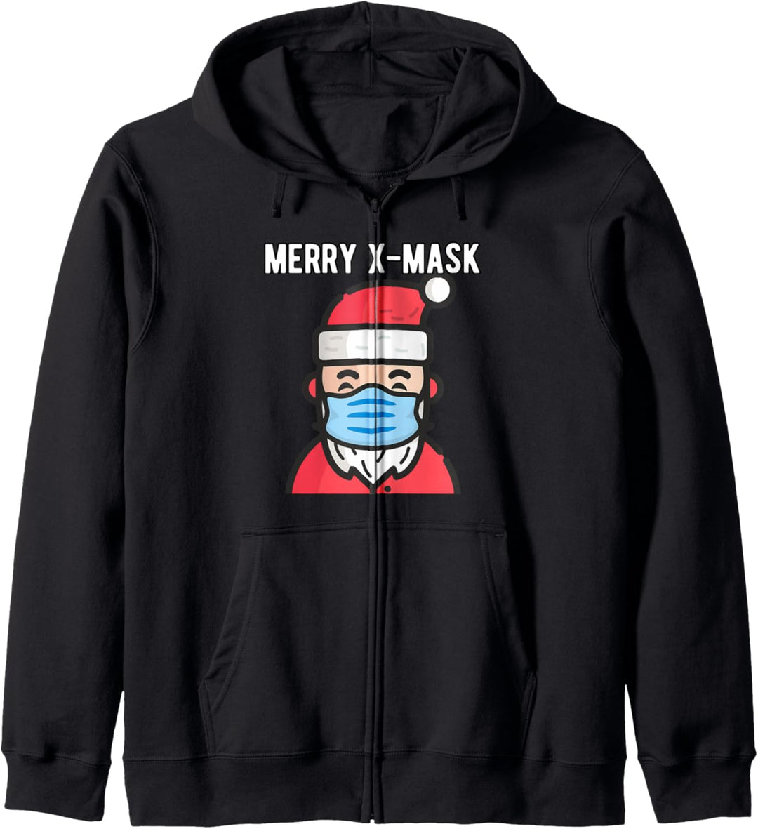 Merry Xmask Santa In Mask Quarantine Christmas Funny Pajamas Kapuzenjacke