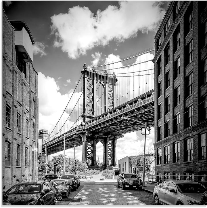 ARTland Glasbilder Wandbild Glas Bild einteilig 40x40 cm Quadratisch New York Brooklyn Skyline Archi