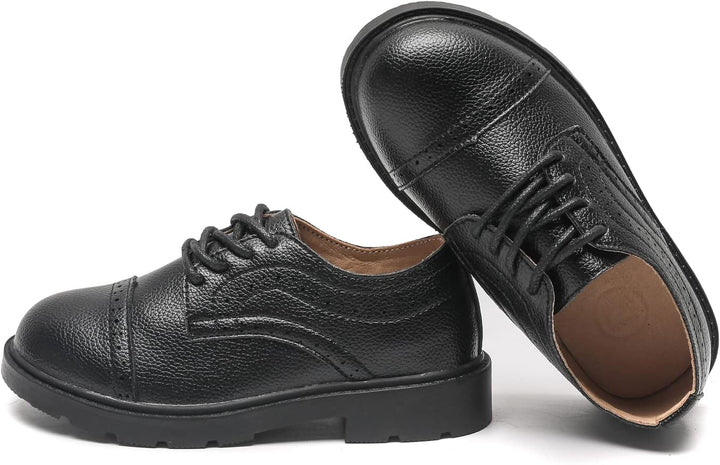 DADAWEN Jungen Anzugschuhe Schule Uniformschuhe Schnürhalbschuhe 30 EU Schwarz, 30 EU Schwarz
