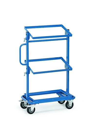 Fetra Transportgeräte mteca32910 Wagen mit Tablett M für Boxen, offene Struktur, verstellbar 820 mm
