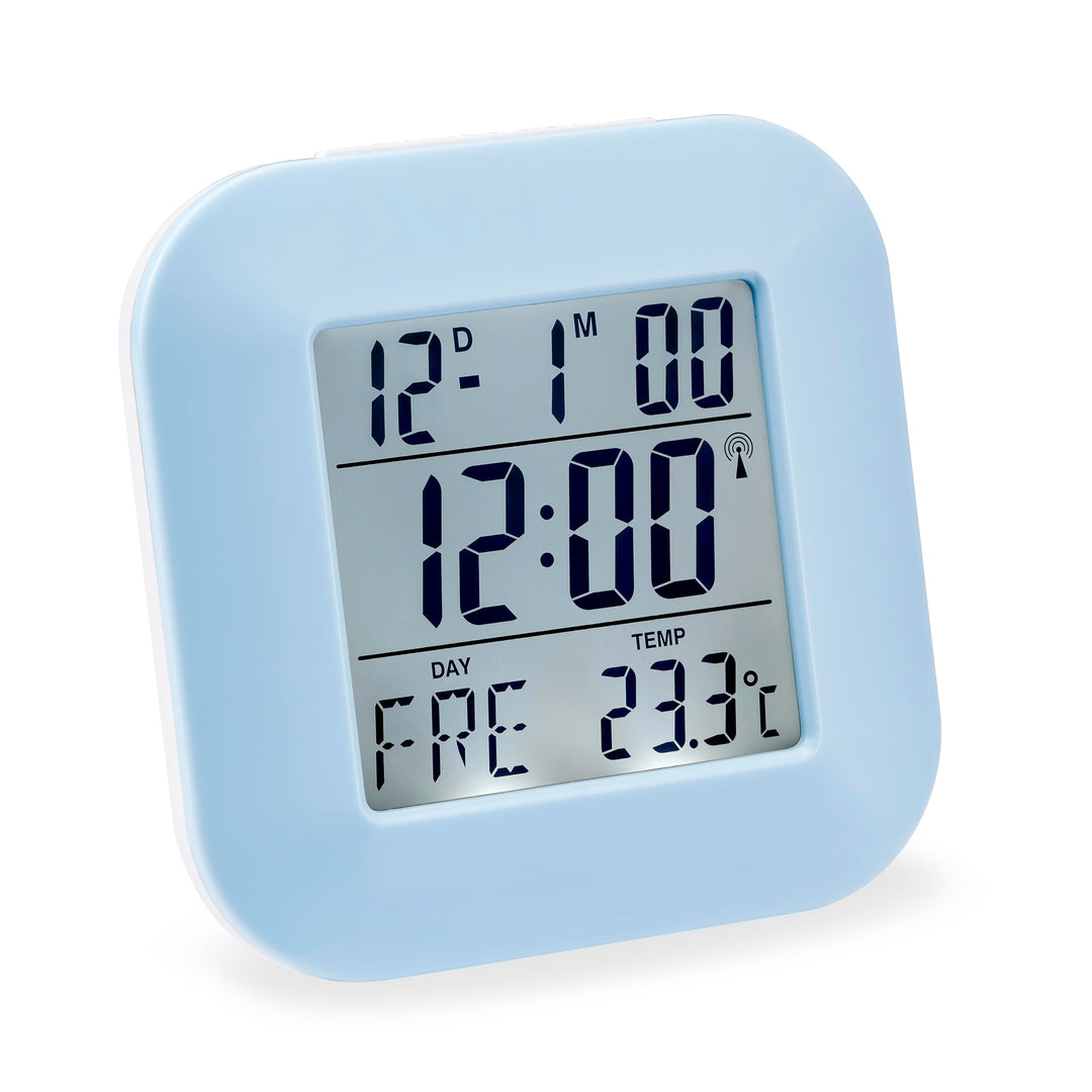 Atlanta LCD Funkwecker Digital Anzeige Licht Snooze Temperatur - 1894/5 (Blau), Blau