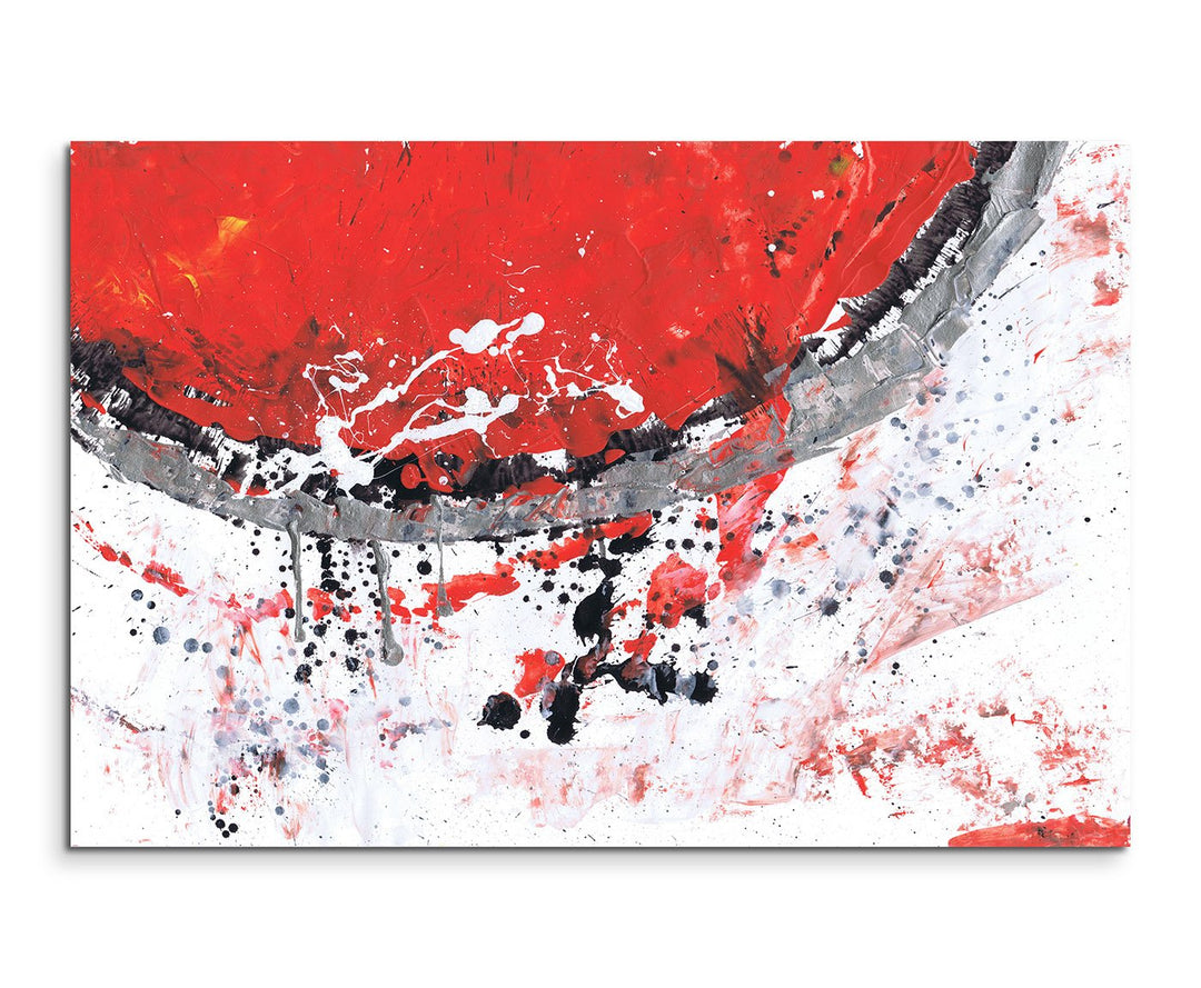 Paul Sinus Art 80x60cm Fotoleinwand Leinwanddruck Kunstdruck Wandbild rot grau weiss schwarz Halbkre
