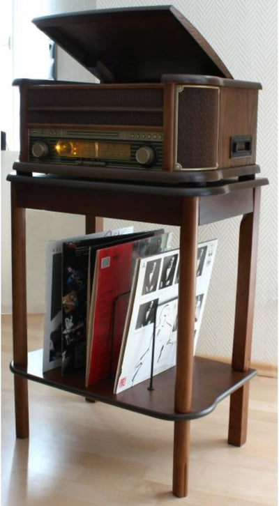 Soundmaster SF510 Plattenständer Holzstandfuss HiFi-Möbel Untergestell für Nostalgiegeräte u.a. NR54