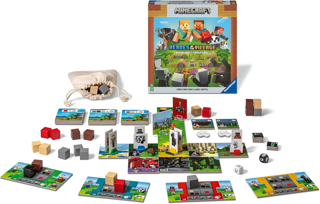 Ravensburger 20914 Minecraft Heroes of The Village - Kooperatives Familienspiel für 2-4 Spieler ab 7