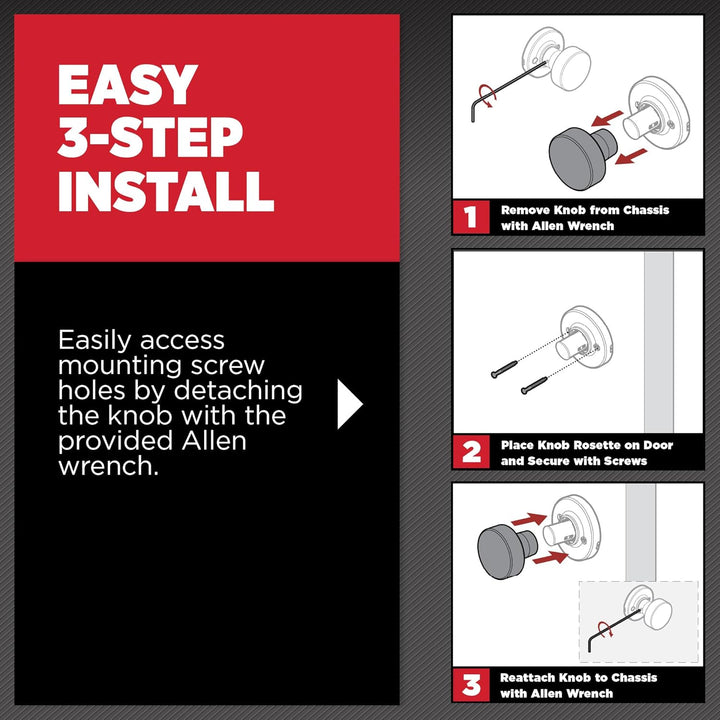 Kwikset 97402-854 Pismo Türknauf mit Schlüssel und SmartKey-Sicherheit, rund, Eisen-Schwarz Square S