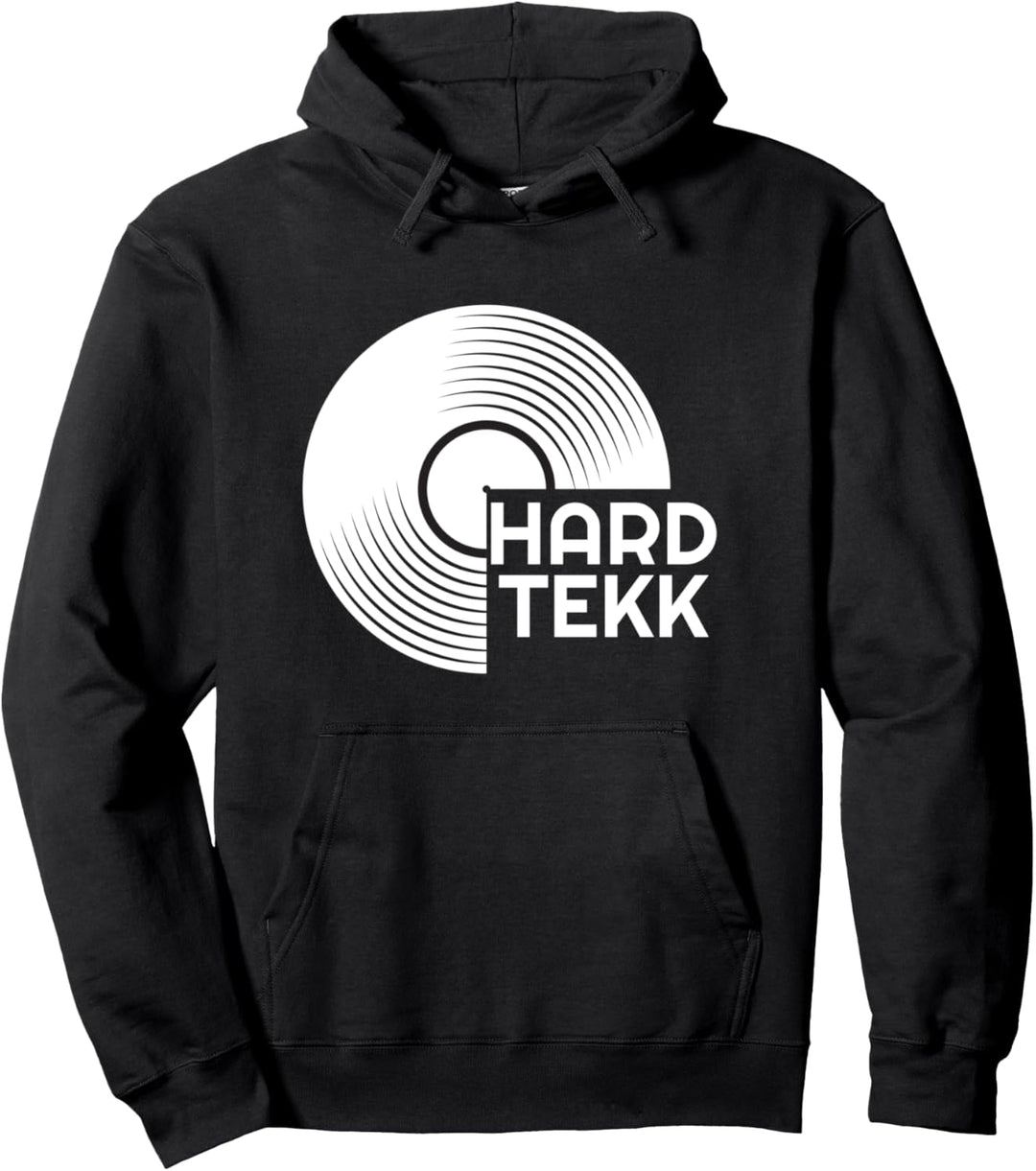 Hardtekk Vinyl Rave Techno Trippy EDM | Festival Hardcore Pullover Hoodie