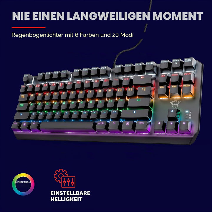 Trust Gaming GXT 834 Callaz TKL Mechanische Tastatur, Italienisches QWERTY-Layout, Outemu Mechanisch
