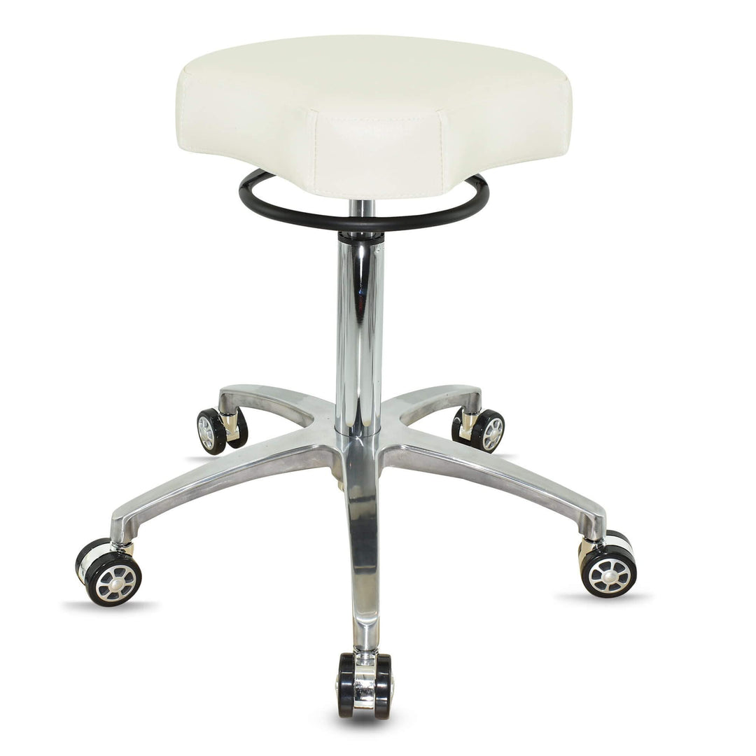 VAKON SALON - Design ergonomischer Rollhocker auf hochwertigen Rollen weiss - Höhenverstellbarer von