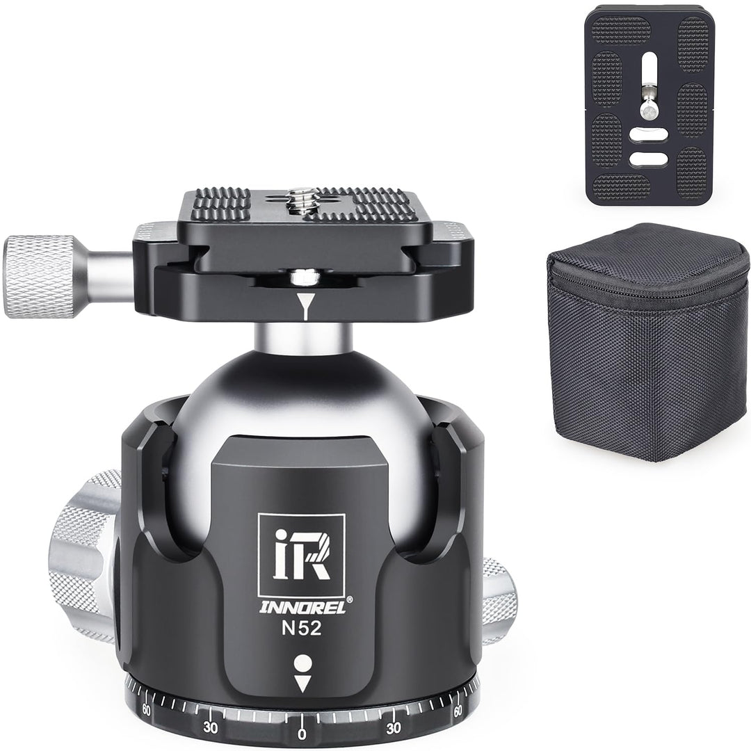INNOREL N52 Kugelkopf Stativköpfe Tripod Head Niedrige Profile Kugelkopf 360 Grad Drehbarer Durchmes
