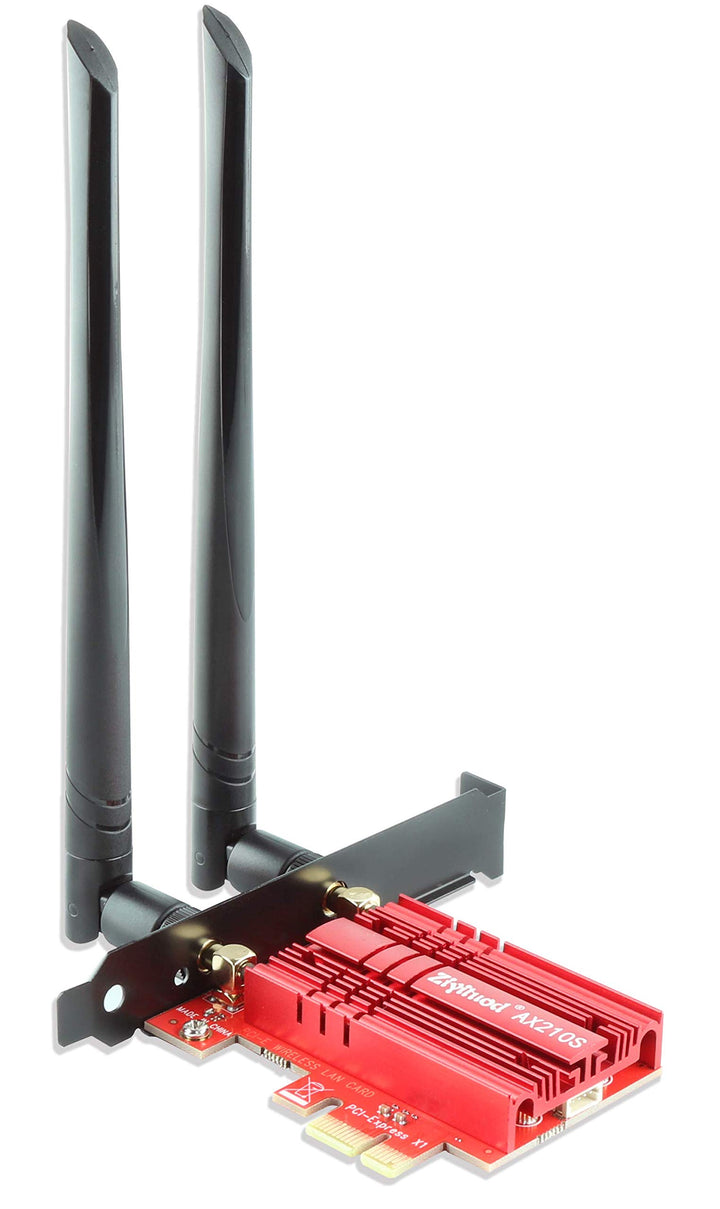ZYT WLAN Karte, Intel AX210 Bluetooth5.2, Bis zu 5400Mbit/s Tri-Bands(6G/5G/2.4G) WLAN PCIe WiFi 6 K