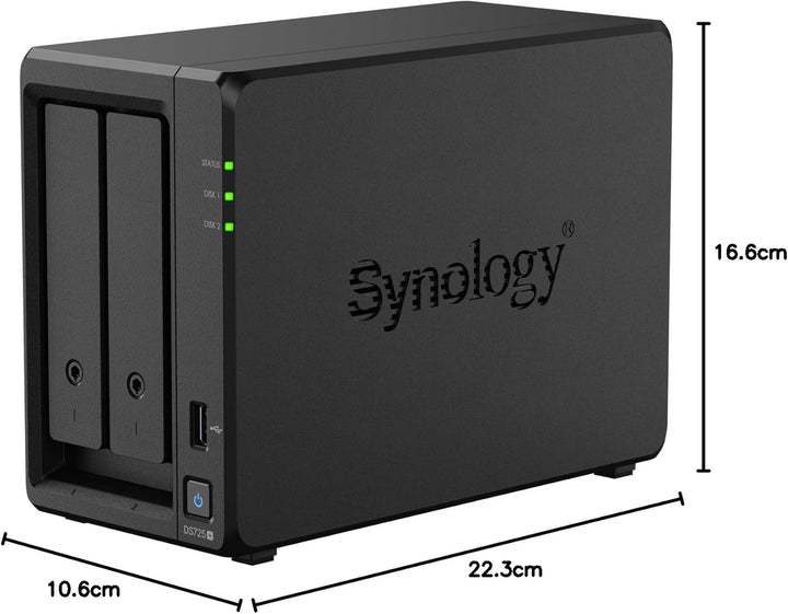 SYNOLOGY Diskstation DS725+ 10.6 cm x 22.3 cm x 16.6 cm, 10.6 cm x 22.3 cm x 16.6 cm