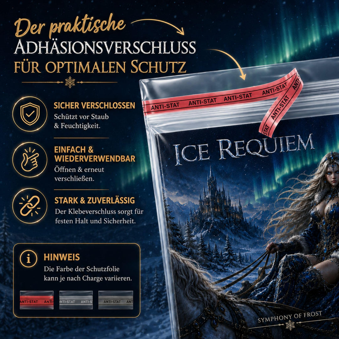 300 Stück LP Schutzhüllen 12" Folienhüllen mit Klappe und Verschluss für Vinyl Schallplatten